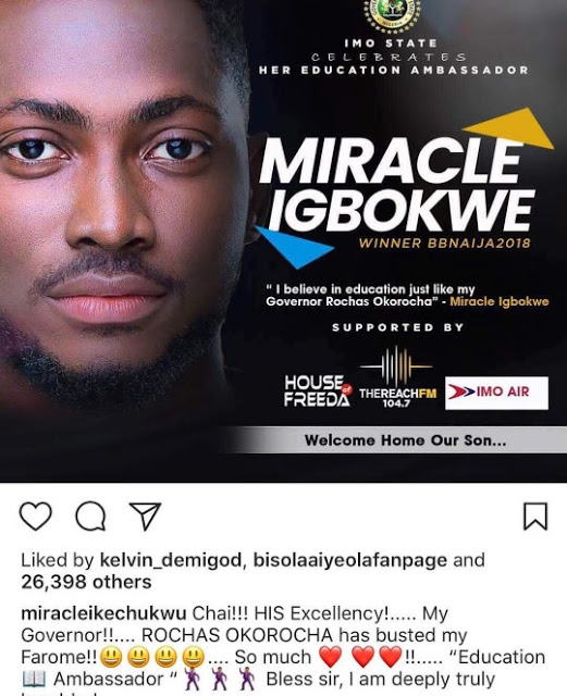 BBNaija 2018 Winner Miracle Gets His SUV, Bags Ambassadorship And Reveals Who He Wants To Take On His All Expense Paid Trip For Two